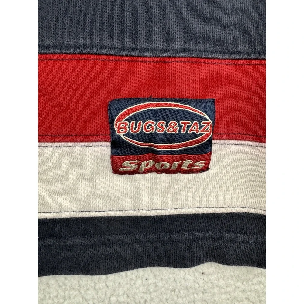Vtg 90's WARNER BROS BUGS & TAZ Basketball EMBROIDERED SWEATSHIRT Men's Medium